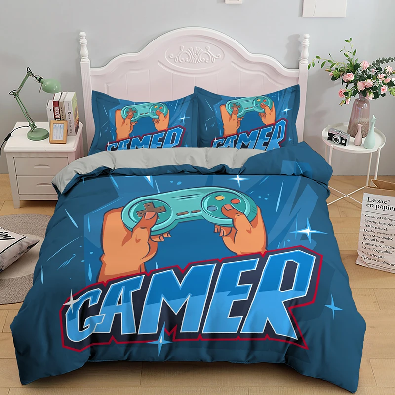 

Горячая Gamer Постельное белье Queen короля для мальчиков геймпад пододеяльники и наволочки комплект постельного белья