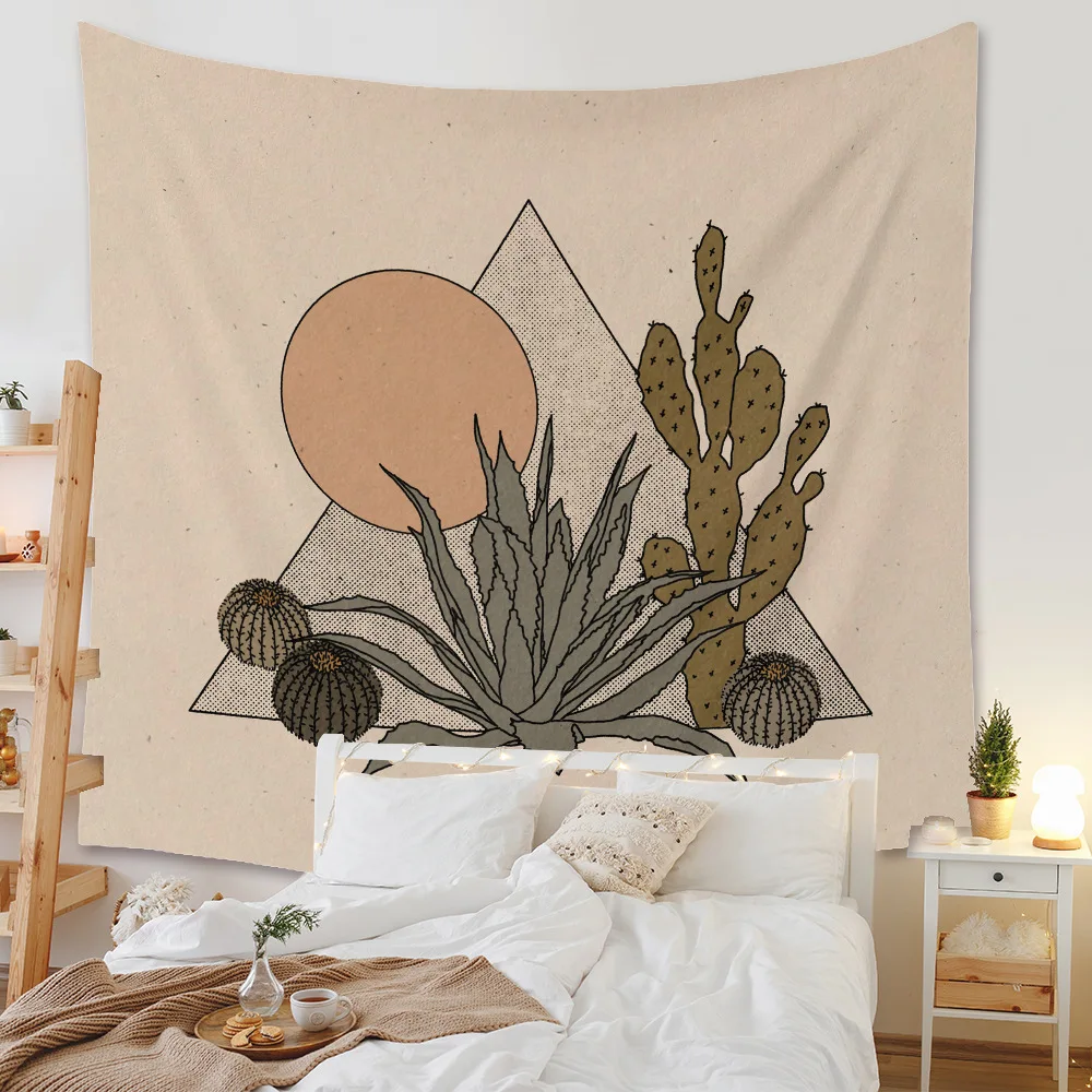 

Morandi Color Abstract Girl Hand Mountain Tapestry Wall Fabric Boho Decoration Large Wall Tapestry Scenery Background Wall Cloth