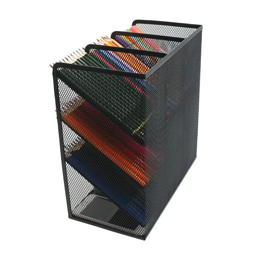 

Mesh Desk Organiser Multifunctional Desktop Stationery Pen Holder Box For Home Office School Supply Storage Rack Tilted Shelf