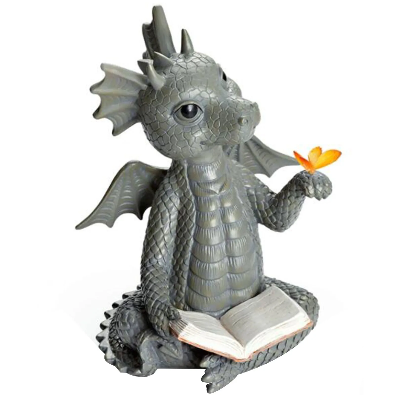 

Personalized Garden Statue Balcony Cute Dragon Decoration Solar Furnishings Ornament Led Butterfly Lamp Home Decor Sculptures