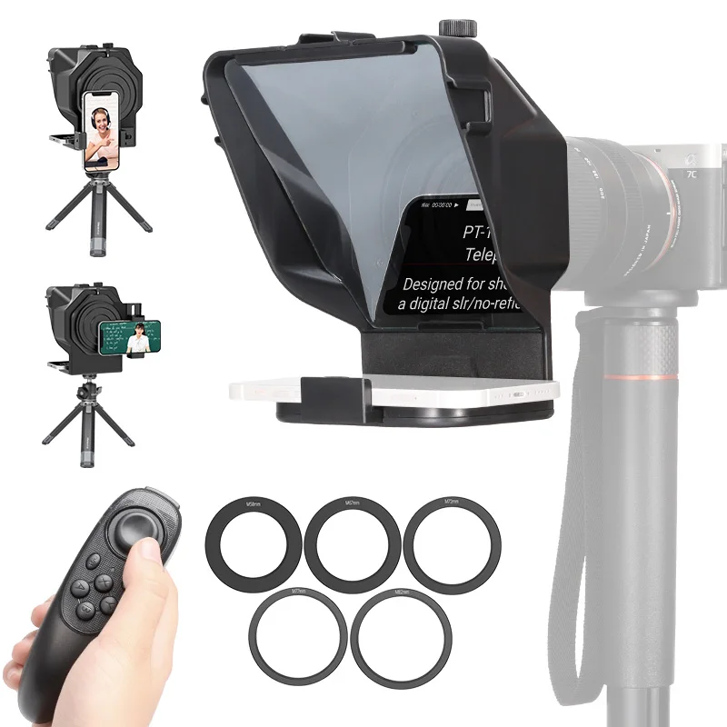 

Phone and DSLR Recording Mini Teleprompter Portable Inscriber Mobile Teleprompter Artifact Video With Remote Control