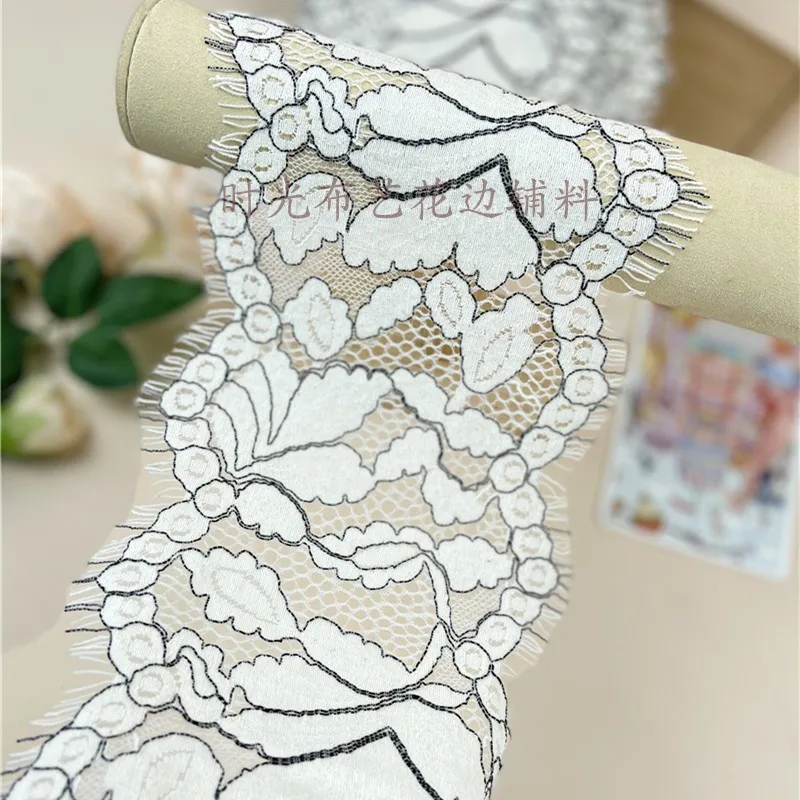 Индивидуальная цена 3 метра ширина 13 см черно-белая кружевная ткань мягкий
