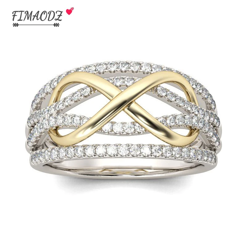 FIMAODZ Новый Дизайн Твист кубический серебряный цвет обручальные кольца для женщин