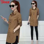 Женская блузка на весну и осень, женская рубашка, рубашка-поло с воротником, модные женские блузы