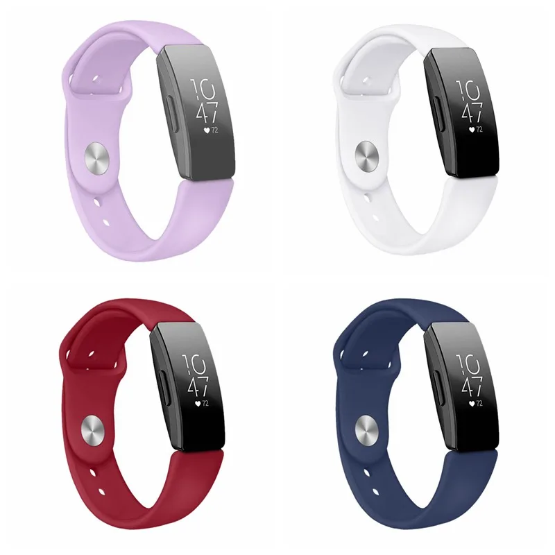 Эргономичный смарт ремешок сменный силиконовый для Fit bit Inspire ремень HR