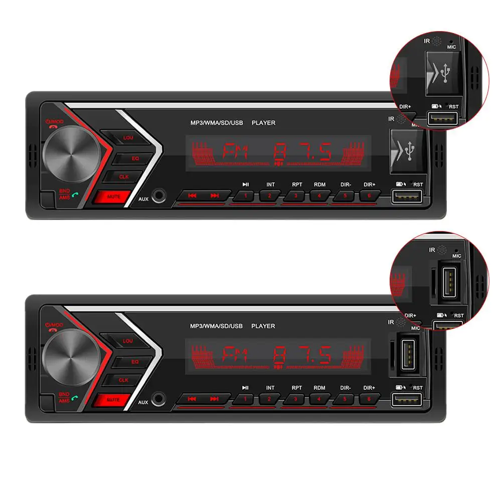 Автомобильный стерео MP3-плеер с Bluetooth однодиновый громкой связью USB/Aux-in/FM-радио