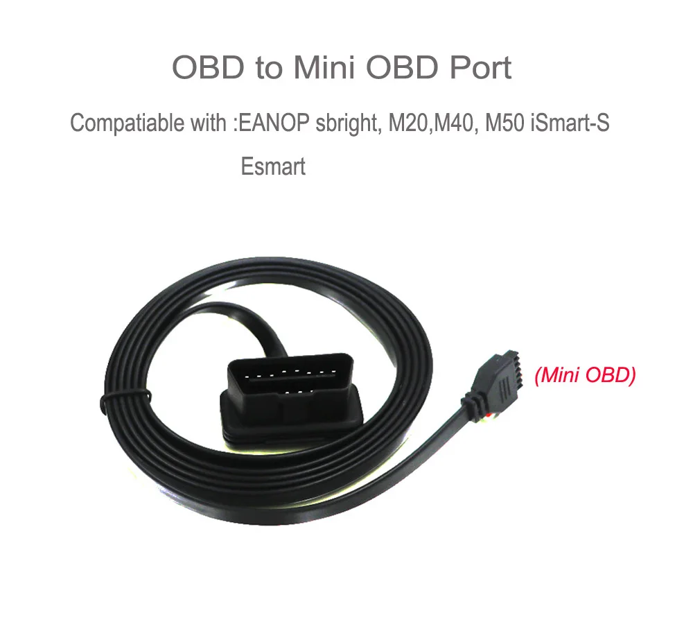 OBD II 2 кабель диагностический адаптер OBD ii кабель для EANOP 5,5 плюс зеркало HUD - Цвет: Белый