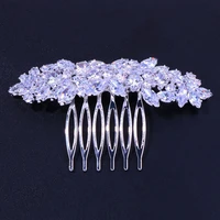 floralbride crystal rhinestone copper alloy cubic zircon bridal hair comb wedding cz hair accessorie bridesmaids women jewelry