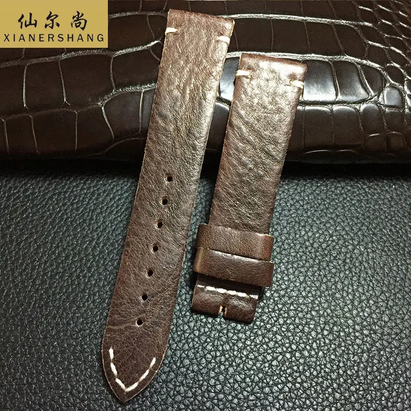 

New Women Men Strap Custom Universal Watchbands Italian Cowhide Watch Band 18MM 19MM 20MM 22MM Handmade Genuine Leather Belt 24