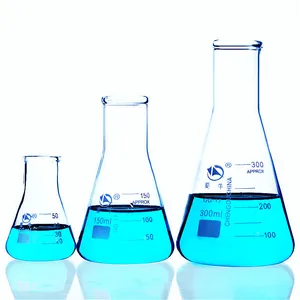 Стеклянная коническая колба из боросиликатного стекла Erlenmeyer, Малый калибр 50 мл100 мл150 мл200 мл250 мл500 мл1000 мл 1  PK