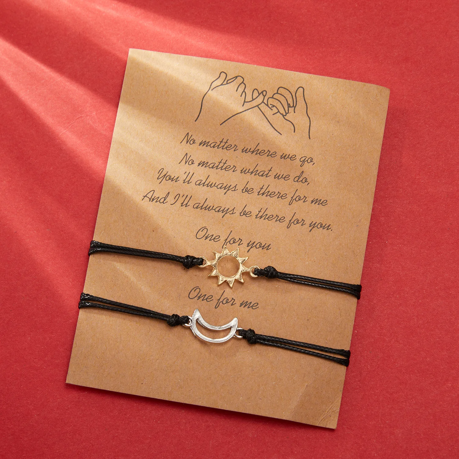 Набор браслетов с солнцем и луной браслет ручной работы регулируемый плетеный из