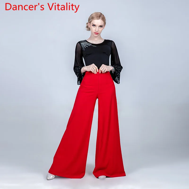 Женский топ со стразами свободные штаны современные танцевальные брюки костюмы