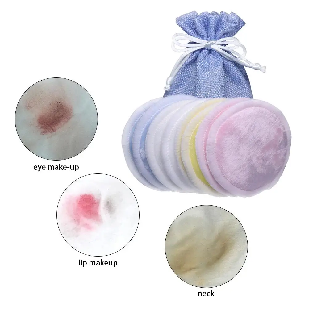 8 шт. натуральные глубокие очищающие подушечки для макияжа многоразовые салфетки