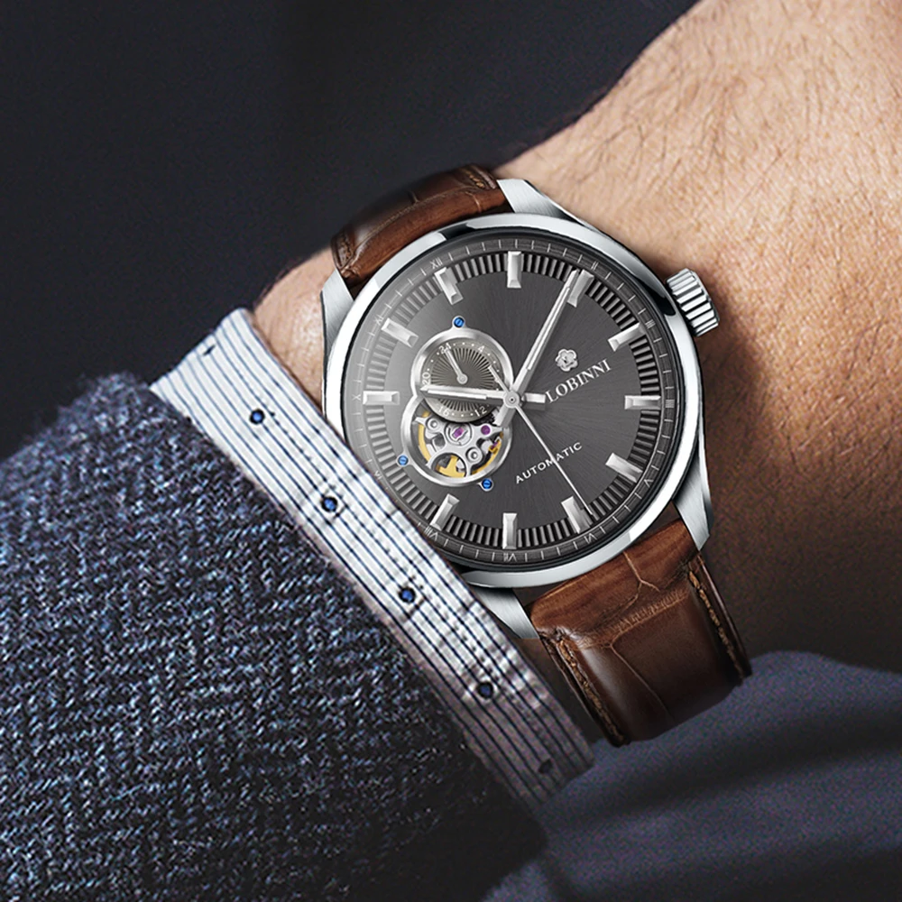 Часы наручные LOBINNI Мужские автоматические роскошные механические швейцарские
