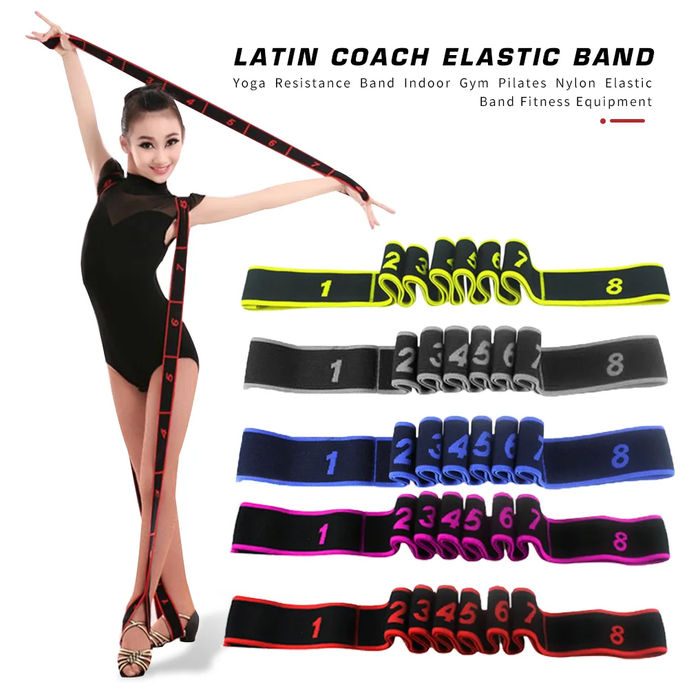 

Wear-resistant Fitness Stretch Training Belt Indoor Gym Pilates Elastic Band Professional Nylon Yoga Resistance Bands