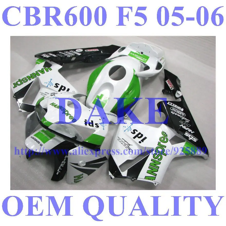 

DAKE Injcetion mold west fairing kits for HONDA CBR600RR 05 06 F5 CBR600 RR 2005 2006 green white black fairings parts #27ska