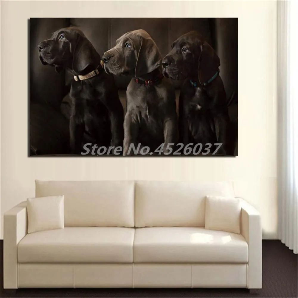 Animals Dog Cute Hounds Great Dane Canvas Prints Paintings For Living Room Poster On The Wall Home Decor | Дом и сад