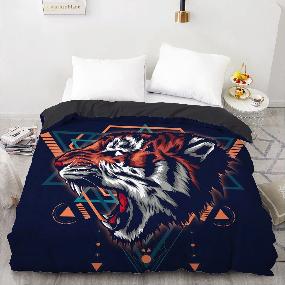 3D пододеяльник черный 230x230 см королевское одеяло с изображением животных