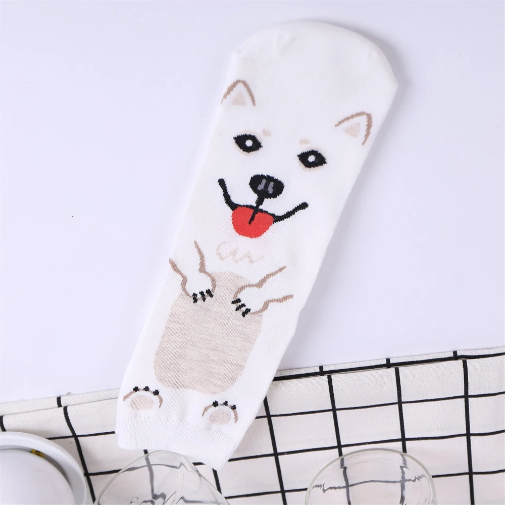 

10 Pairs/New Women Socks Soft Cotton Cartoon Dog Funny Female Socks Cute Animal Girls Casual Socks Multiple Colors Four Seasons