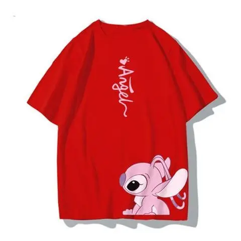 

Disney Summer Men's and Women's Loose Japanese-Style Business Dress Cartoon Stippy Series Short Sleeved T-Shirt