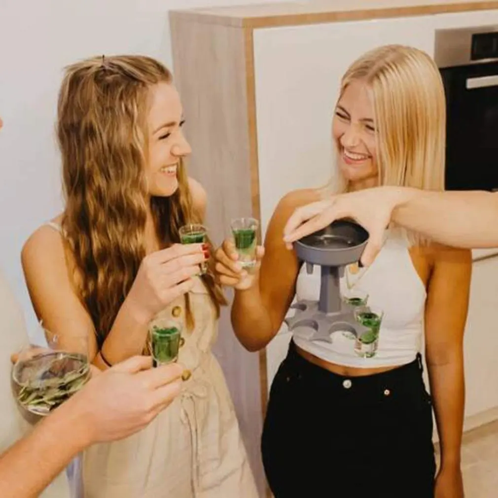 Диспенсер для спирта 6 стеклянных колпачков держатель вина виски пива
