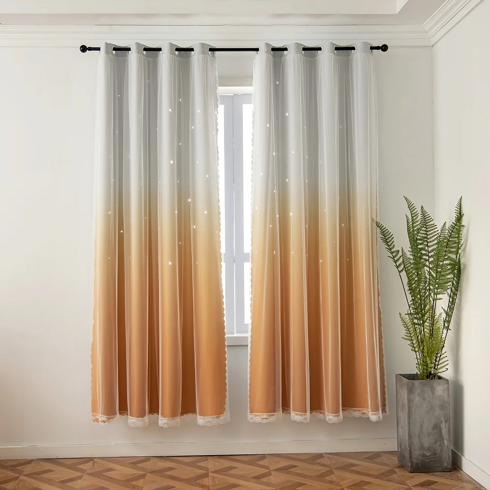 

Затемняющие шторы для гостиной роскошный комплект современные градиентные Звездные цветные оконные занавески шторы для спальни украшение...