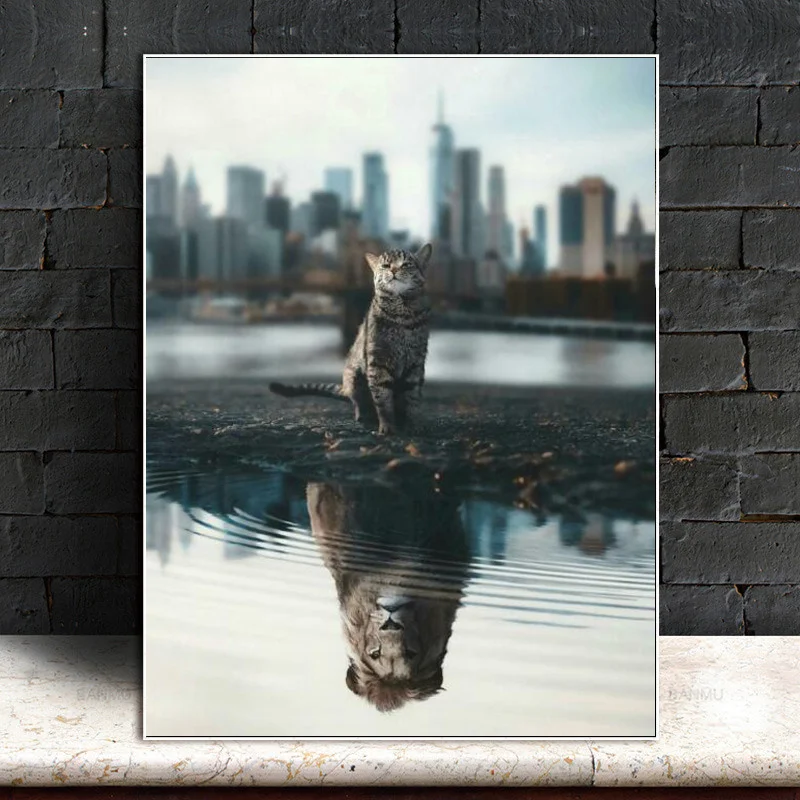 

Funny Tigers Lions Posters and Prints Cute Cats Canvas Paintings Modern Wall Art Pictures Living Room Bedroom Home Decoration