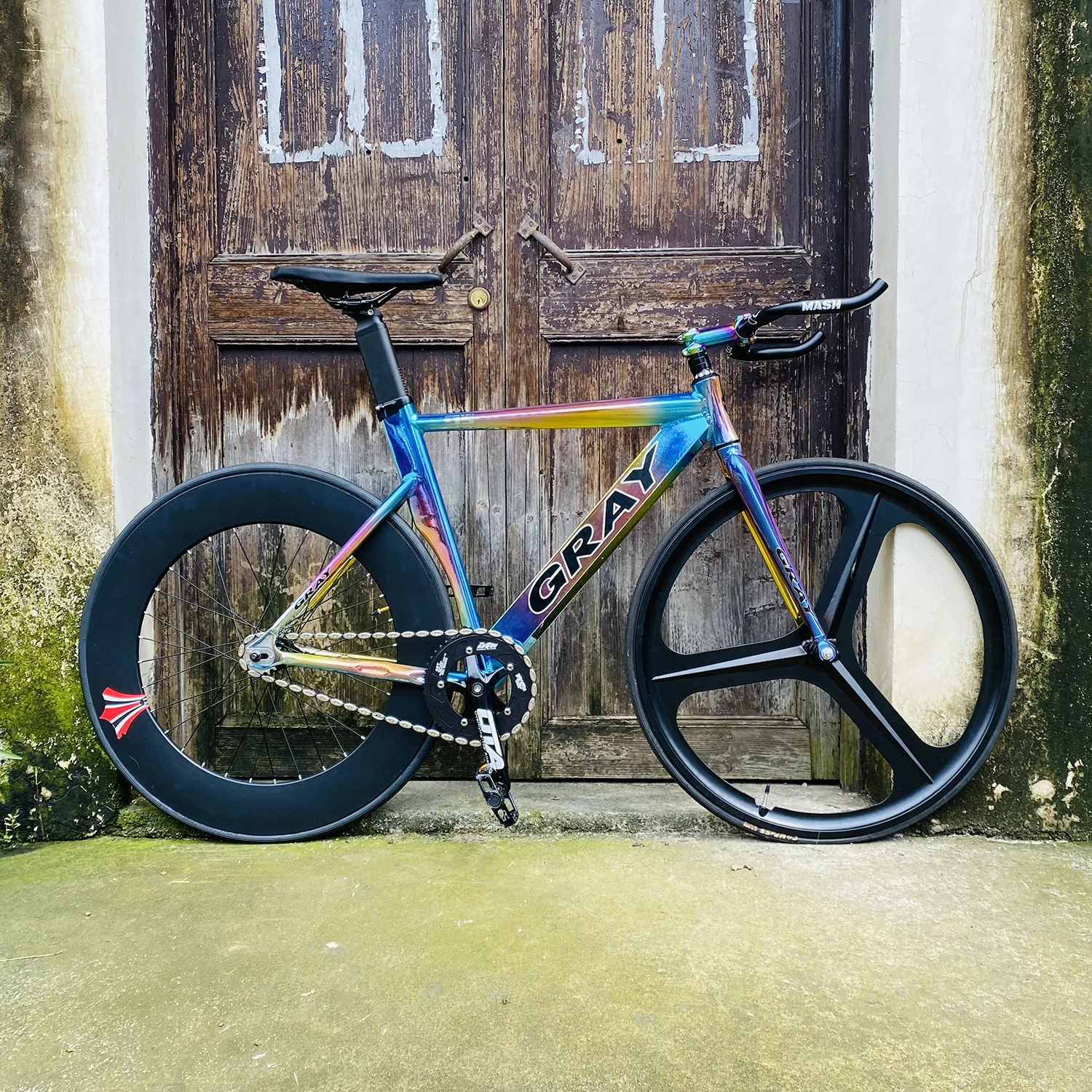 Серый Трековый велосипед с фиксацией 52 см рама из алюминиевого сплава 3 Спицы