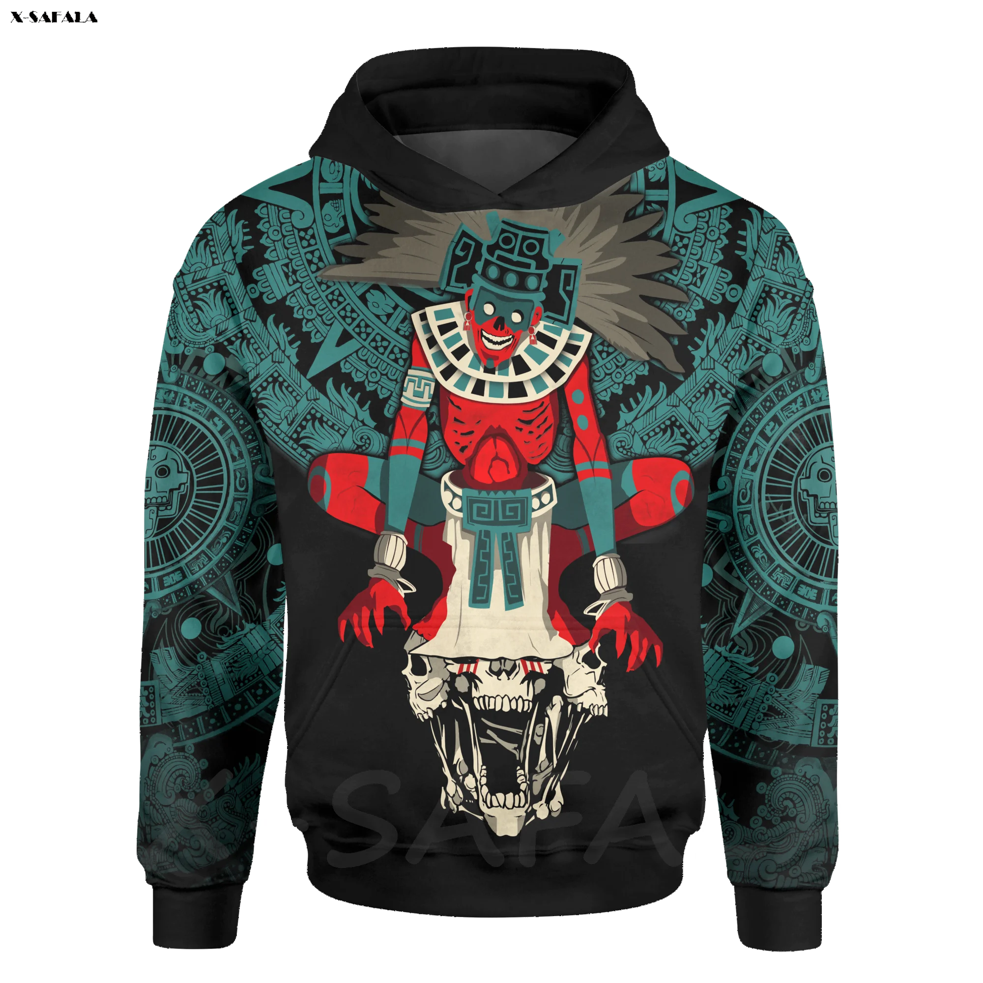 

Толстовка Aztec Mayan Mictlan с 3D-принтом черепа, Мужской Женский пуловер на молнии, свитшот, уличная одежда, спортивные костюмы
