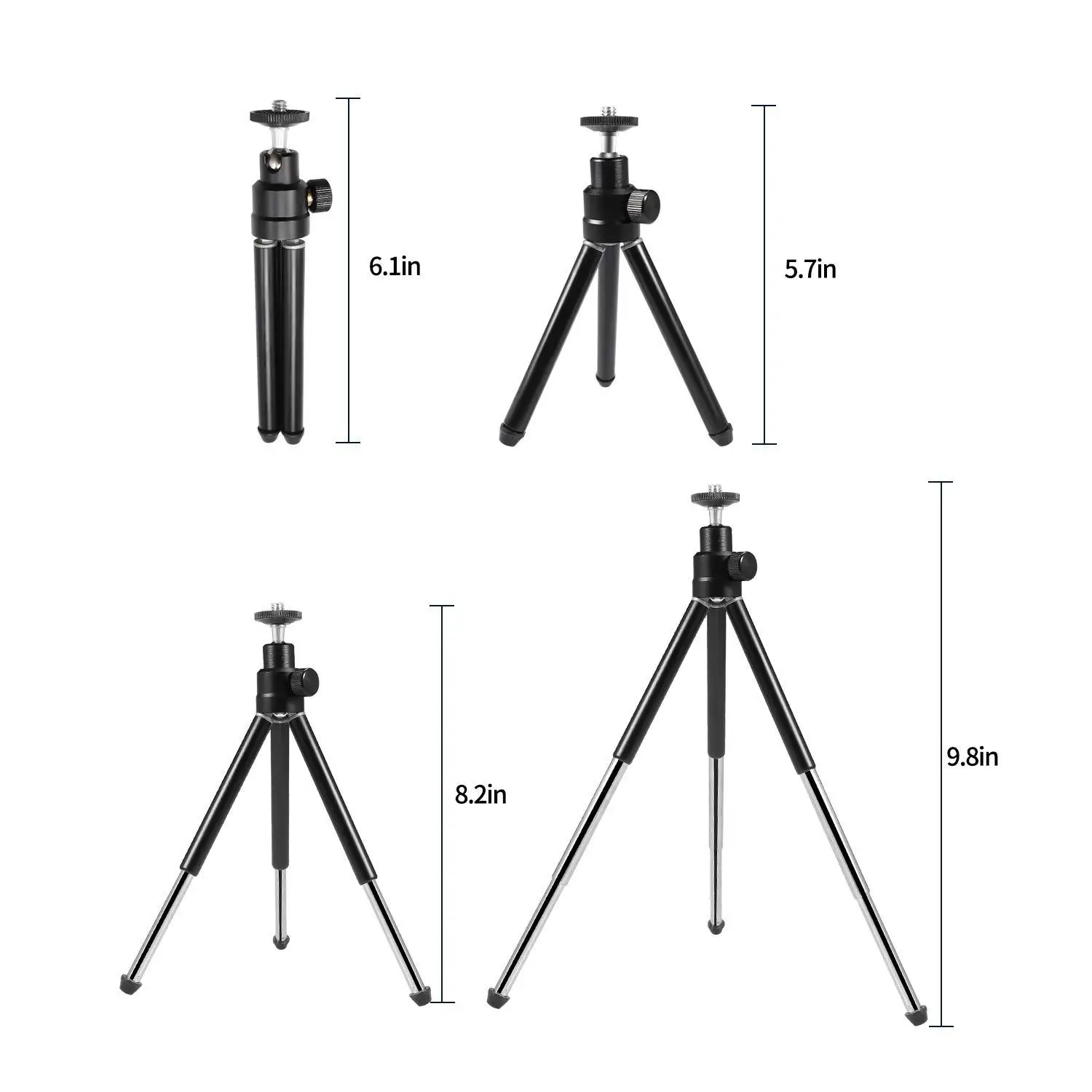 

Papalook TP1 Universal Mini Tripod Lightweight with Adjustable-height 360 Rotation and 90 Tilt for Webcam(logitech/Camera