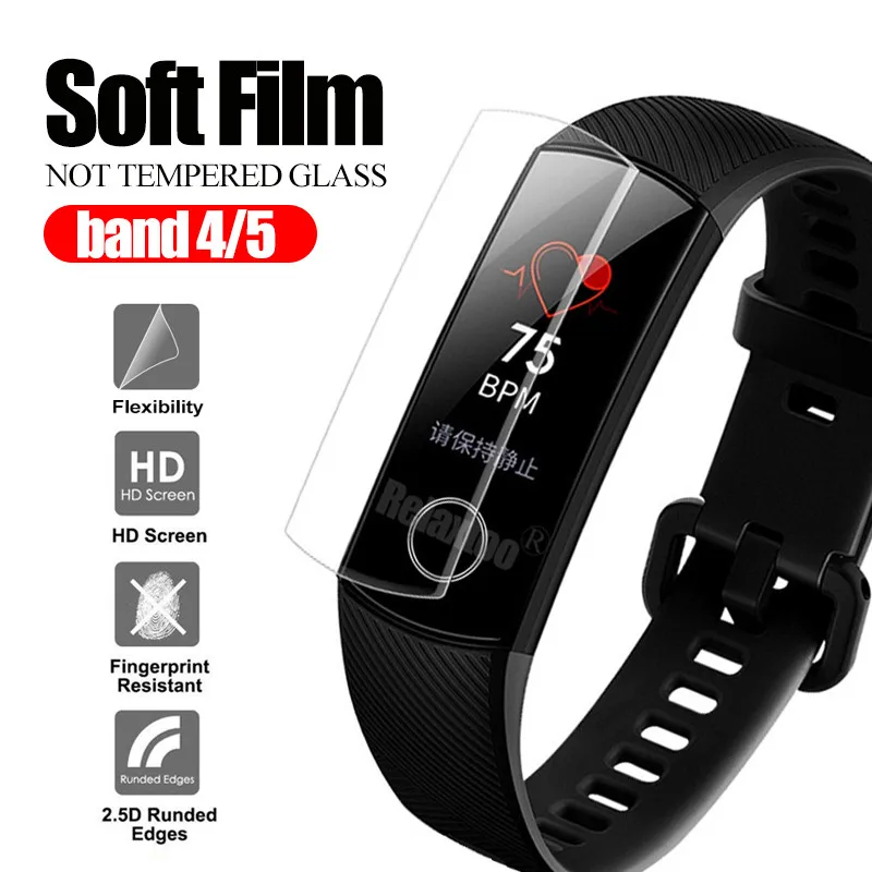 6 шт. honor band 5 Защитная пленка для экрана мягкая пленка для huawei honor band 4 пленка смарт-браслет аксессуары полная защитная пленка не стекло