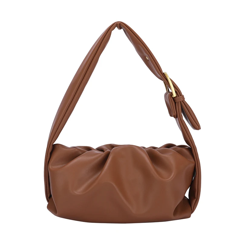

New Popular PU Leather Shoulder Bags 2021 Women Shoulder Handbag Lady Travel Clutch Purses Simple Designer Fold Bag