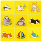 Милые значки с собаками из аниме, броши с мультяшными животными, единорог, металлические булавки для курток, лацканов, рюкзаков, одежды, ювелирные изделия, булавка Decro