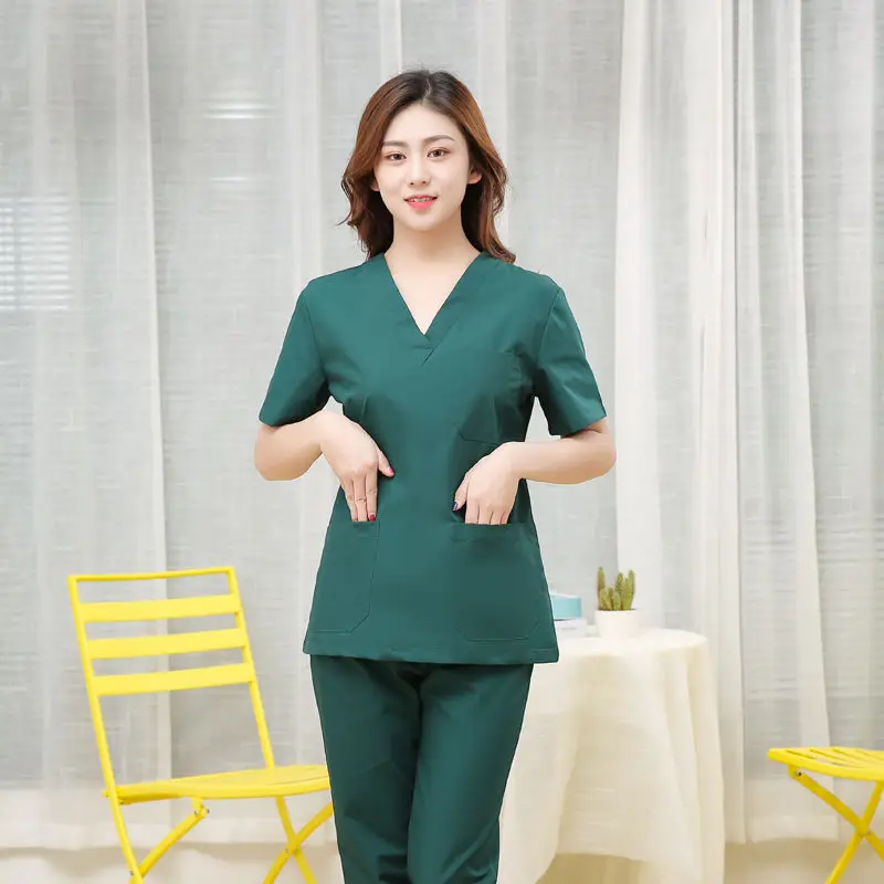 

Spa Beauty Salon Doctor Uniform Short/long Sleeved Split Suit Male/female Doctor Uniform Summer Thin Operating Room Overalls 3XL