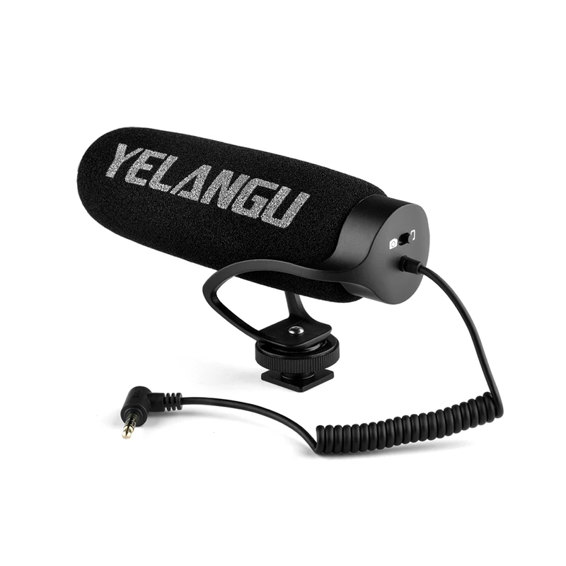 

YELANGU Video Microphone Condenser Shock Absorption Noise Reduction Microphone for Canon Nikon Fuji DSLR Camera and Smartphone