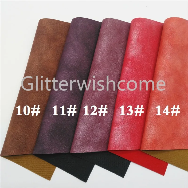 Glitterwishcome 21X29 см A4 размер винил для бантов два тона нубук кожа Fabirc искусственная