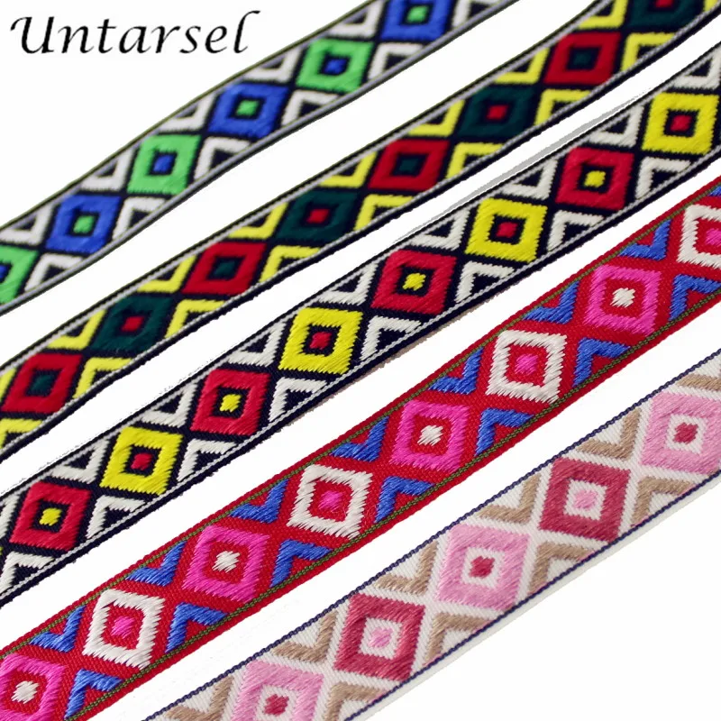 Untarsel новый дизайн 5 ярдов/лот 1 2 см узкий жаккардовый шнурок ткань Рождественская