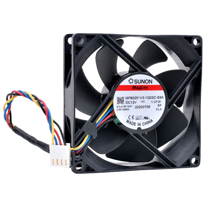 

New MF80251V3-1Q03C-S9A 8cm 8025 80mm fan 80x80x25mm DC12V 1.01W 4pin quiet control speed CPU cooling fan