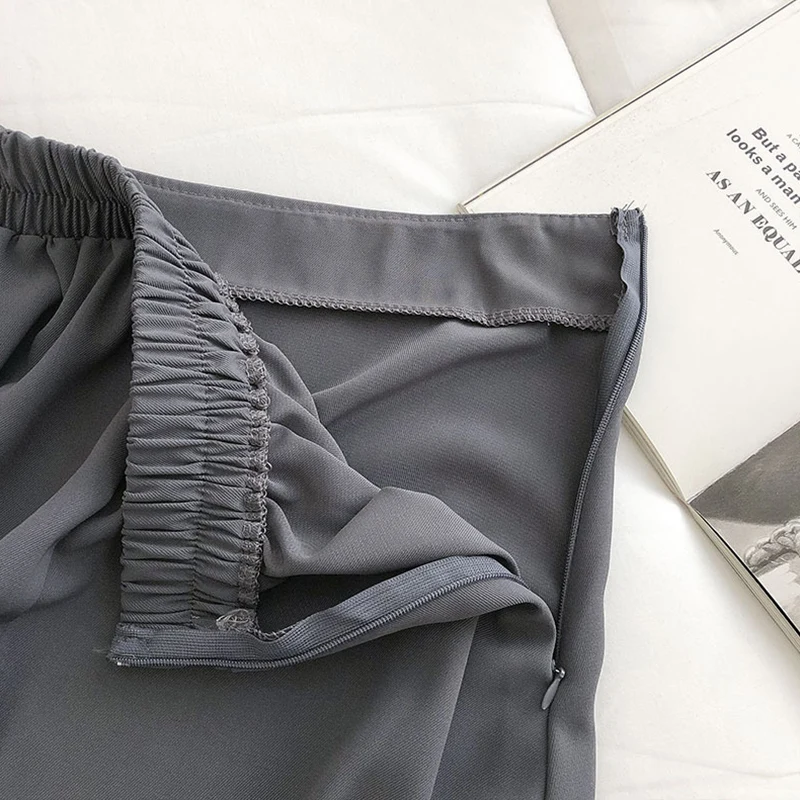 

PEONFLY 2021 Summer Solid Long Skirt Women Fashion Korean Elegant All-Match A Line High Waist Midi Skirt Female Office Lady