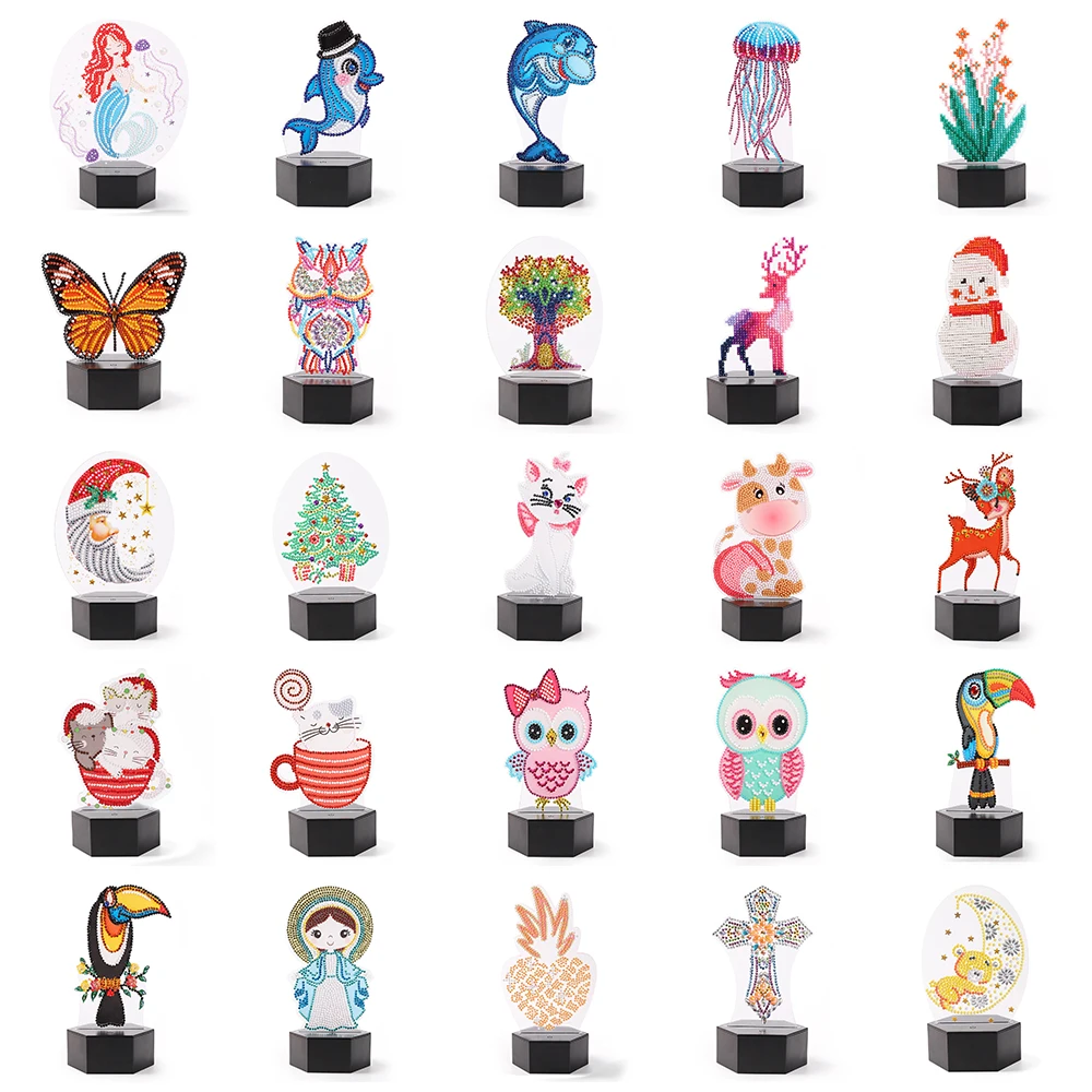 

New Year Gift DIY Diamond Painting LED Night Light Handmade Craft Art Lights for Bedroom Desk Table Home Decor Christmas Gift