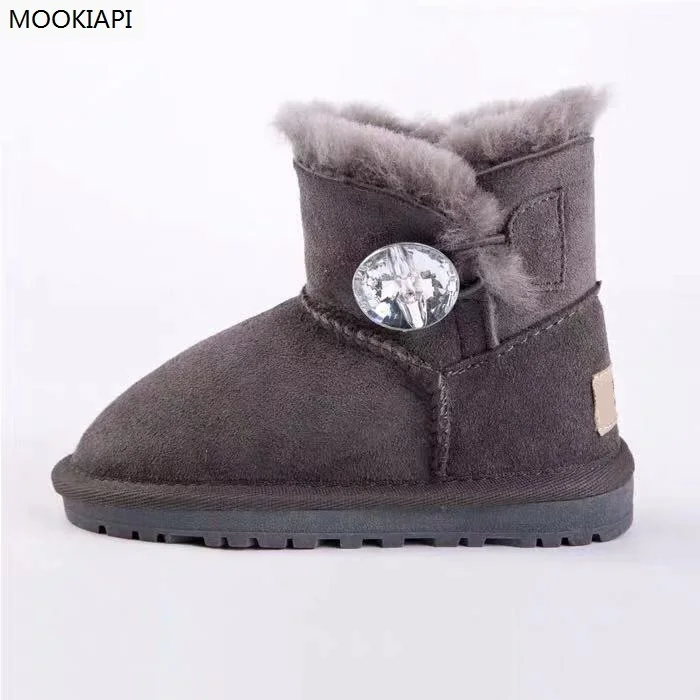 Австралийские новые детские зимние ботинки из овечьей кожи и меха 2019 100% чистая