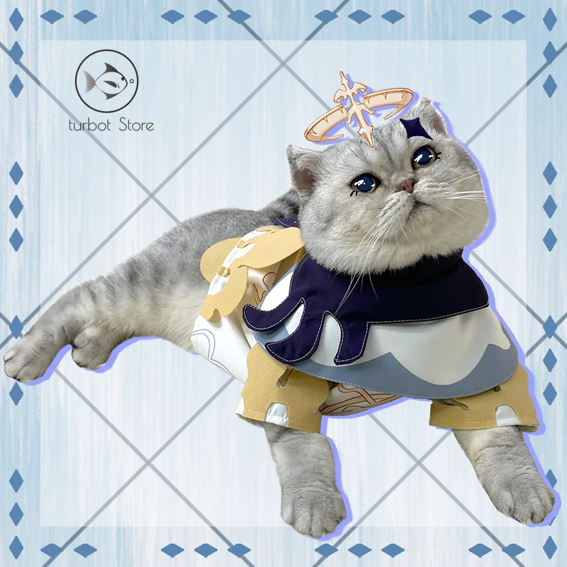 

Genshin Impact Cosplay Paimon Pet Clothes Cute Cat Costume Game Emergency Food Puppy NPC Dress Up