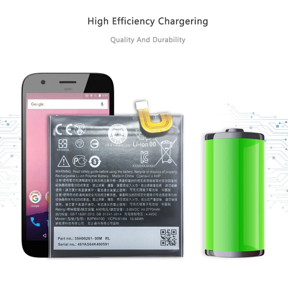 

Mobile Phone Battery For HTC Google Pixel / Nexus S1 Battery B2PW4100 2770mAh