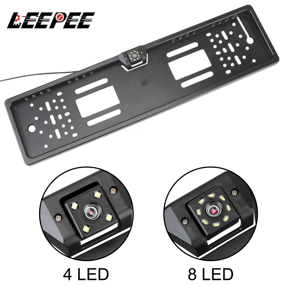 LEEPEE Car Rear View Camera 4/8 LED Parking Assistance Sensor Kit European License Plate Holder Frame Universal Auto Accessories LEEPEE Car Rear View Camera 4/8 LED Parking Assistance Sensor Kit European License Plate Holder Frame Universal Auto Accessories