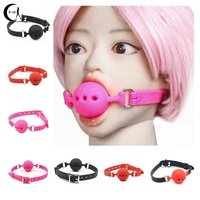 adult slave harness silicone ball open mouth gag bdsm bondage fetish mouth restraint sex toy for woman exotic accessories