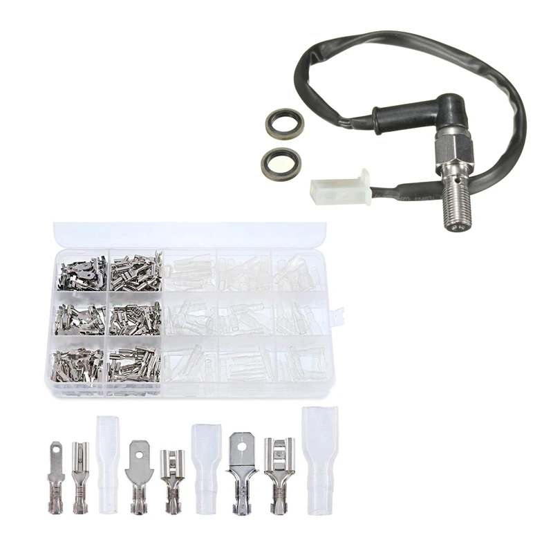 1x Motorcycle Hydraulic Pressure Brake Switch M10X1.0mm Banjo Bolt for Suzuki &amp 315Pcs Quick Splice 2.8mm 4.8mm 6.m Male and F |