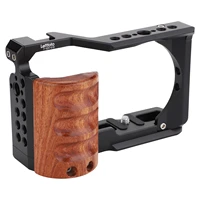 leftfoto upgrade metal cage with wood handle for sony alpha zv e10 video shooting accessories cold shoe miclight extension