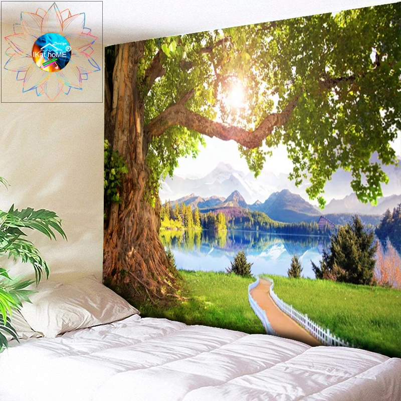 

Tree Psychedelic Tapestry Large 3D Wall Hanging Sun Boho Decor Hippie Mandala Tapestry Living Room Dorm Bedroom tapiz pared tela