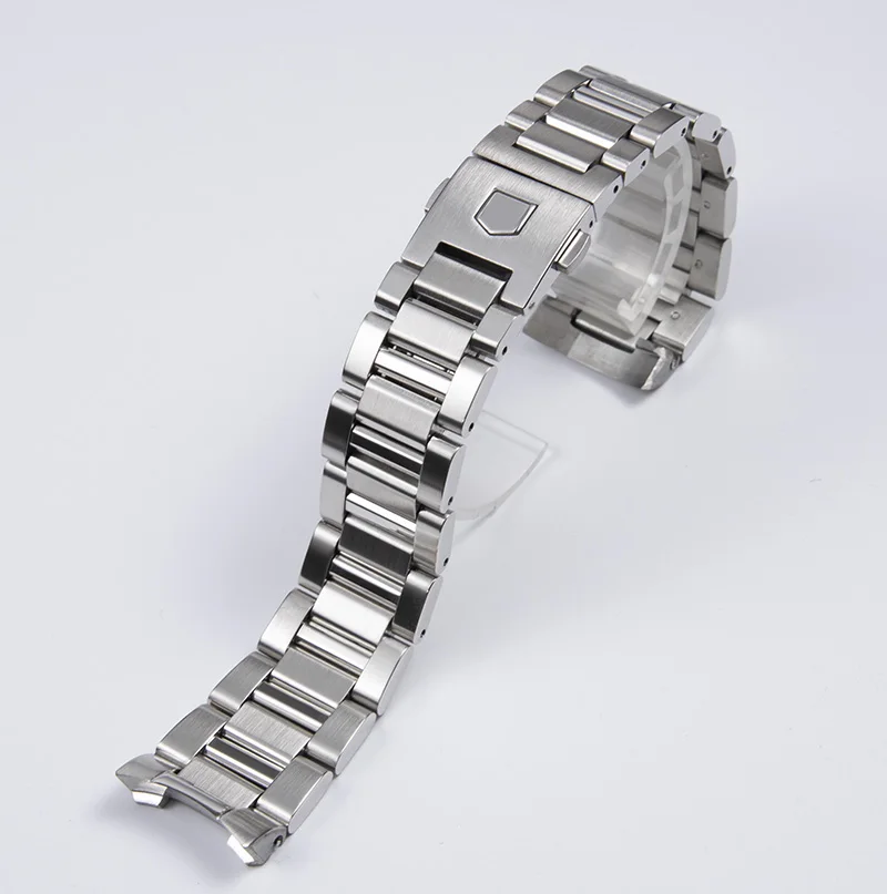 Ремешок из нержавеющей стали для часов однотонный Серебристый браслет 22 мм 24 |