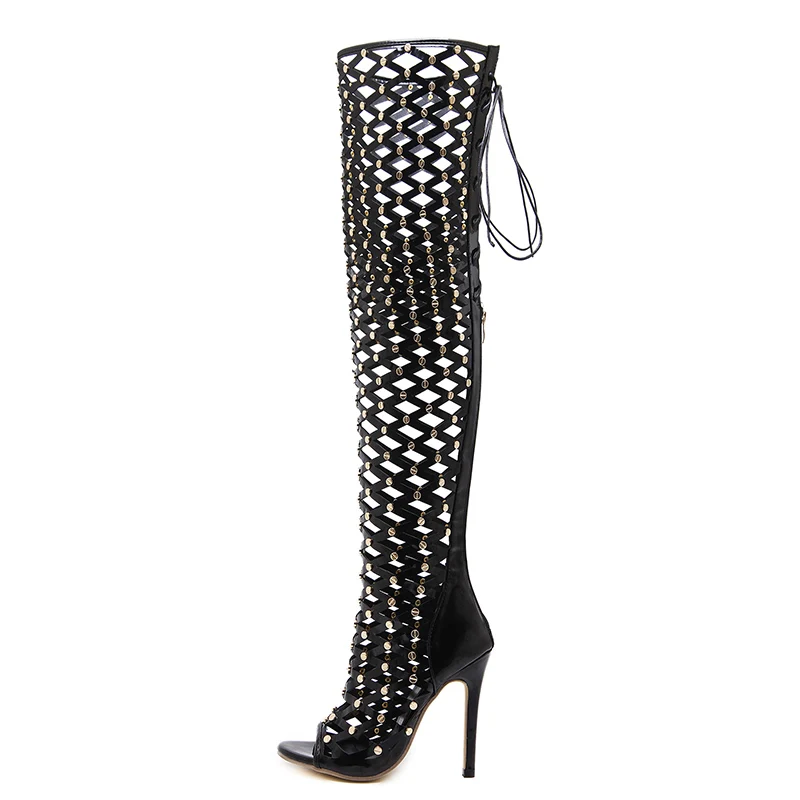 

ML9018, new high heels fashion rivet over-the-knee boots for fall 2020, sexy stiletto high heels